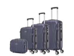 Juego de maletas ABS Rígida 4 pcs/Maleta Cabina 55cm/Maleta Mediana 68cm/Maleta Grande 78cm/Neceser 29cm RAYKONG