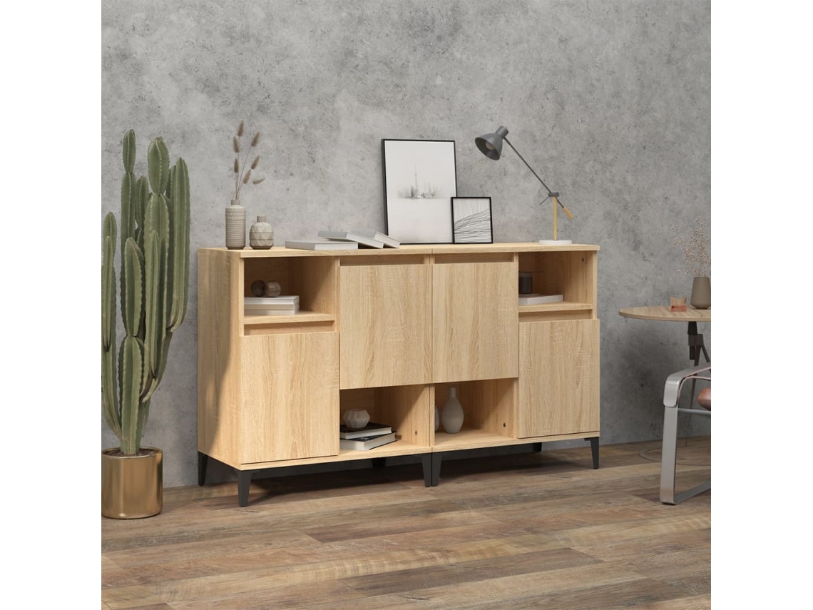 Lovely Home Aparador 2 Pzs 60X35X70 Cm Derivados Madera Roble Sonoma