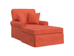Maison Exclusive - Chaise Lounge Con Falda 3 Pcs Rojo Naranja Tela De Pana
