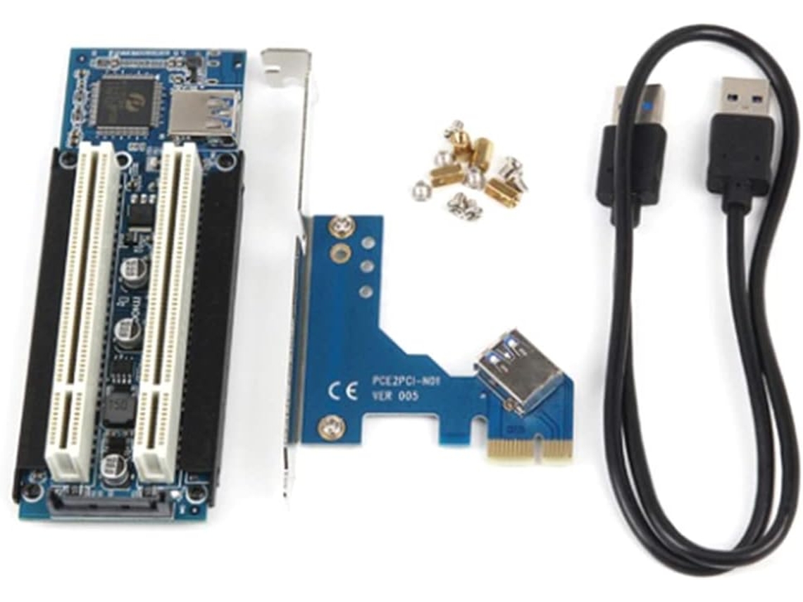 Tarjeta Adaptadora Pci E A Pci Con Soporte Para 2 Ranuras, Captura De Sonido Golden Tax Y Puerto Paralelo.