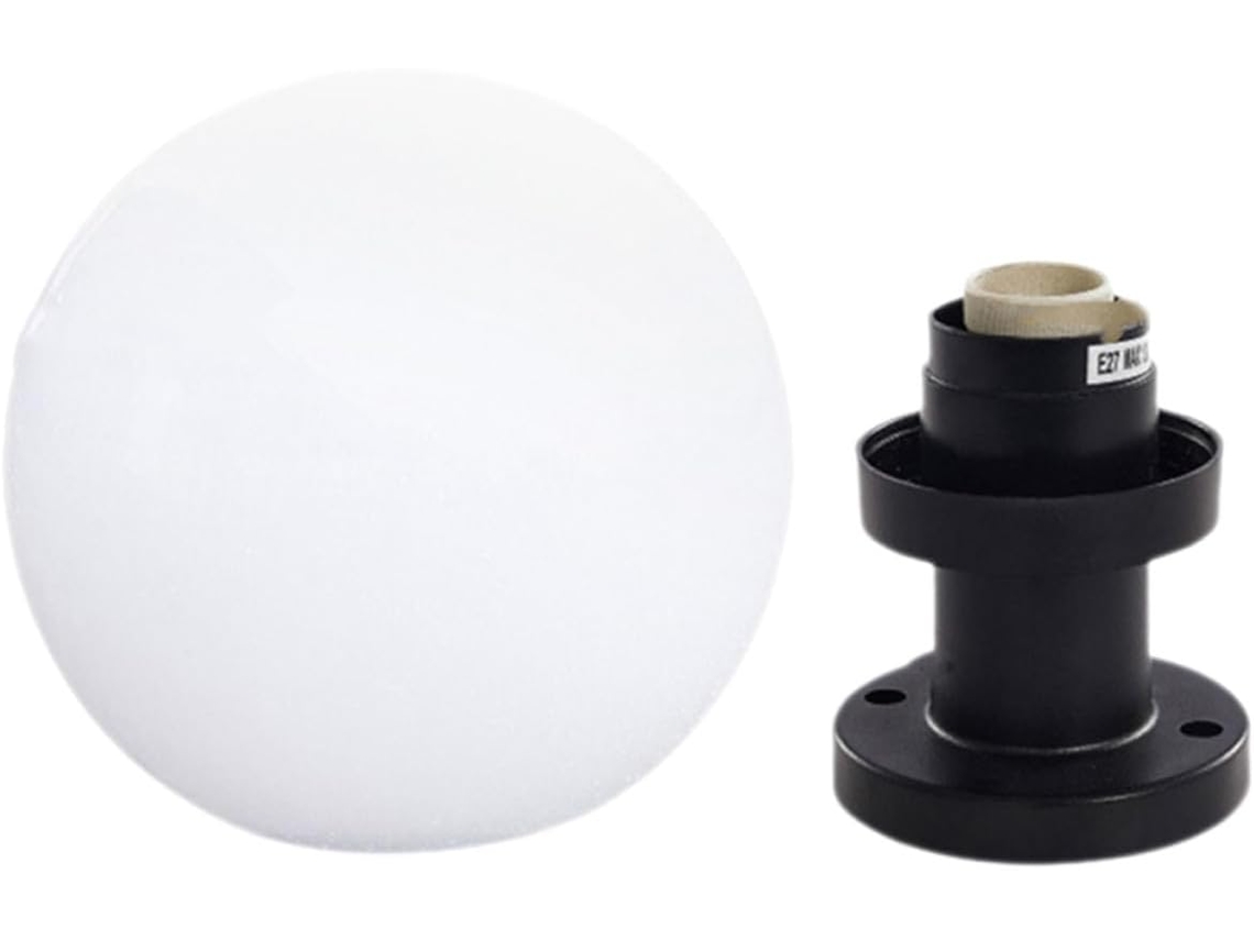 Farola Eléctrica Sencilla Para Exteriores, Fabricada En Acrílico Blanco Y Plástico.