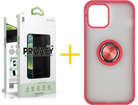 Carcasa + Protector de Pantalla para iPhone 12 Pro Max SKYHE Rojo