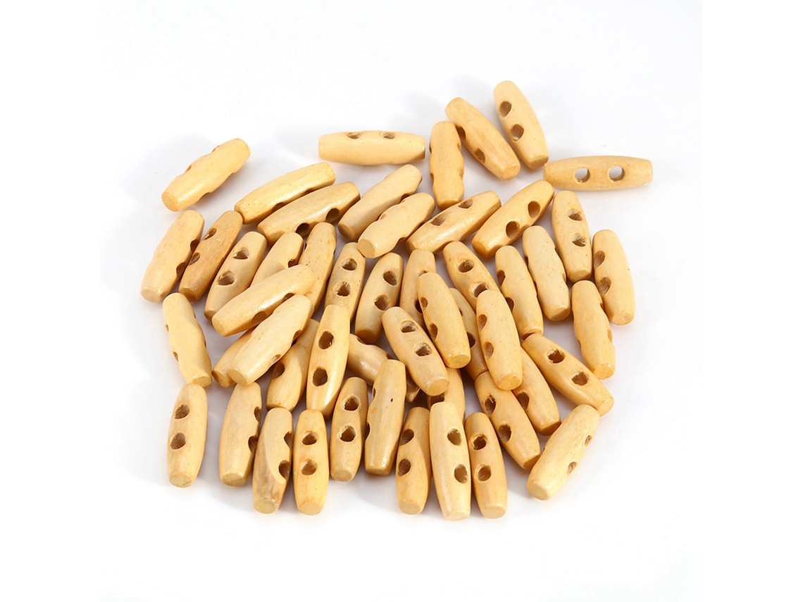 50 Botones De Cuerno De Madera Con 2 Agujeros Para Coser Abrigos, 30 Mm