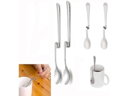Cucharas Para Yemas De Huevo, 2 Cucharas Largas Y 2 Cucharas Cortas Con Soporte Para Colgar En Vasos/frascos.