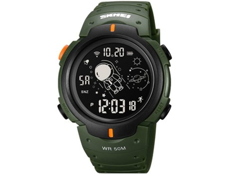 Reloj VEANXIN Astronauta Reloj digital LED resistente al agua hasta 50 m-Blanco
