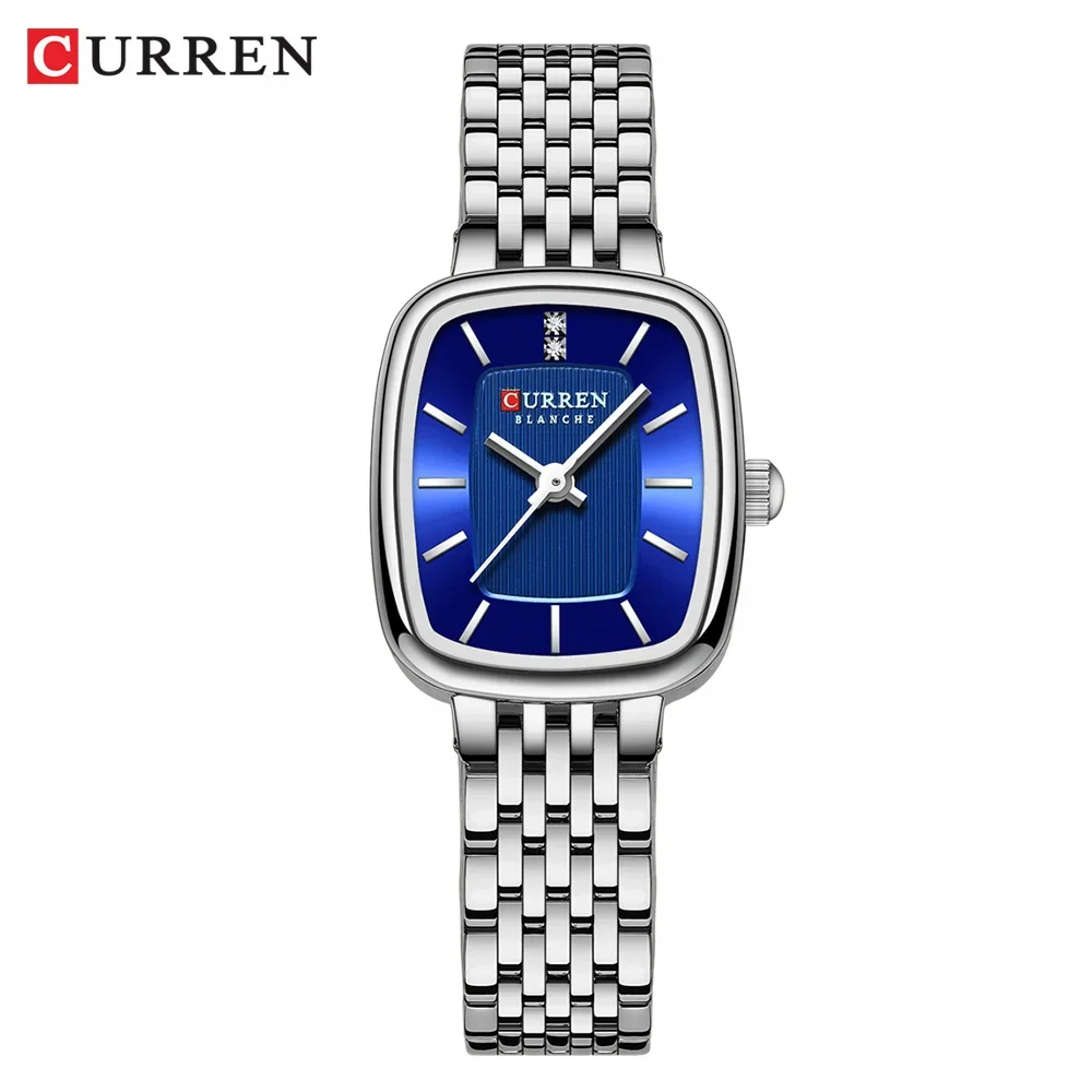 Reloj Para Mujer (azul Plateado) Con Correa De Acero Inoxidable, Resistente Al Agua