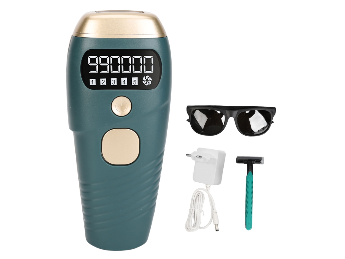 Dispositivo De Depilación Láser Painless Portátil De Rayo Rojo Permanente Para El Hogar Verde Oscuro 100‑240v Plug Eu