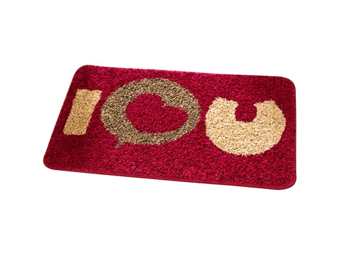 Alfombrilla De Baño Antideslizante Roja, Gruesa, Absorbente Y Lavable, 40x60cm