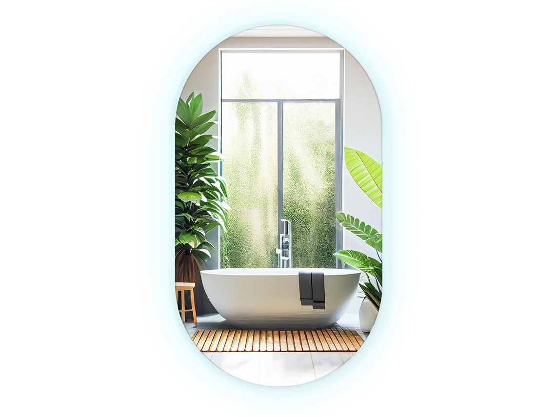 Espejo ovalado LED sin marco Espelharte (52x90 cm - Luz fría 6500K)