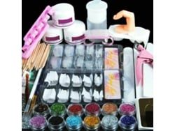 Kit De Ferramentas De Arte De Unhas Acrílicas Com Pó E Pincéis Para Uso Em Casa E Salão