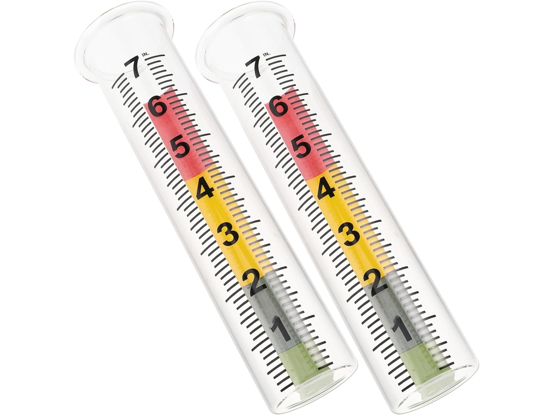 Juego De 2 Pluviómetros De Vidrio Transparente, 21 Cm, Duraderos Con