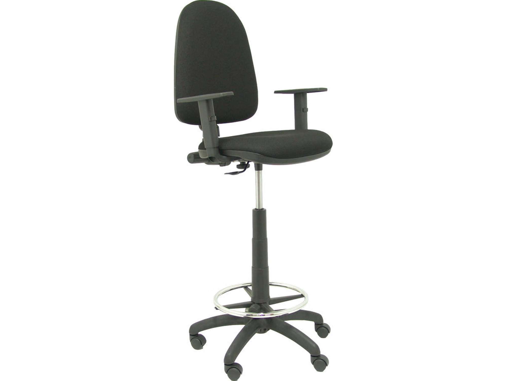 Silla de Escritorio Alta PIQUERAS Y CRESPO Ayna Negro (Brazos regulables - Tejido)