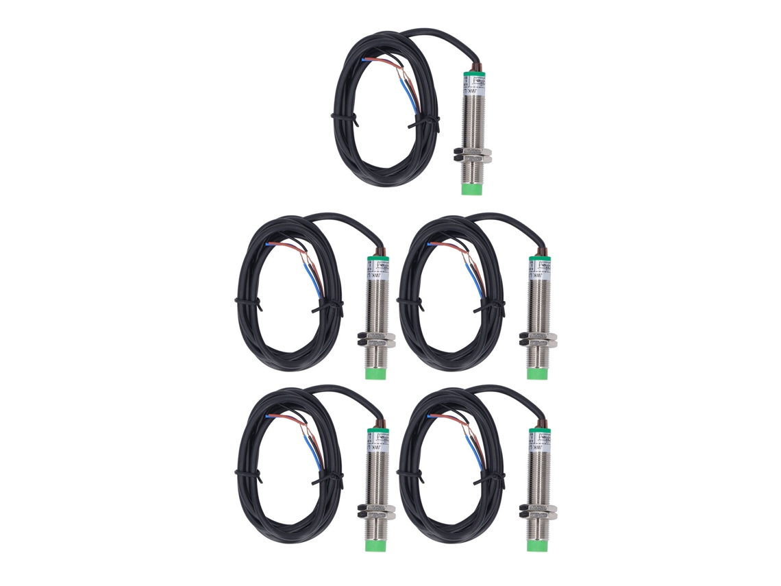 2026velora-5pcs Sensor De Proximidad Inductivo M12 Pnp Ip65 Impermeable 6-36vdc Sin Contacto