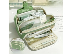 (verde) Lindo Estuche Para Lápices Multicapa, Gran Capacidad, Duradero.