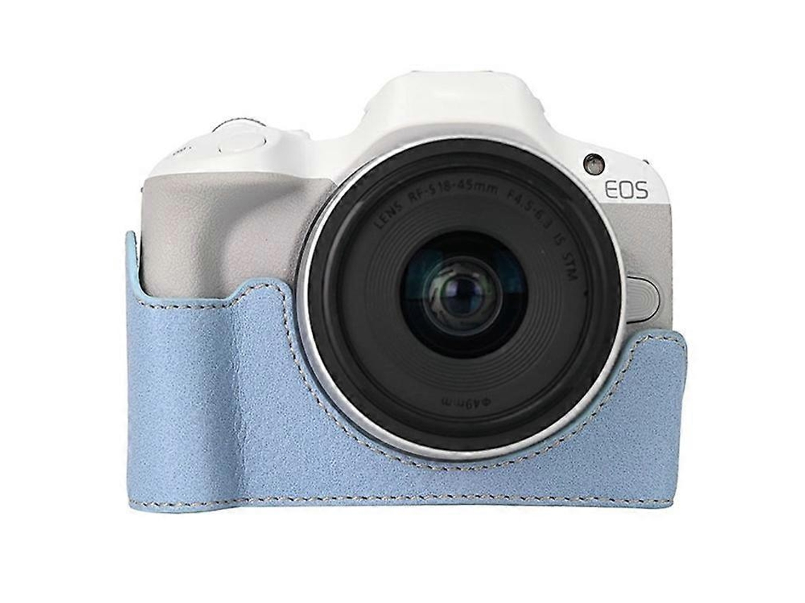 Soporte para cámara Canon EOS R100/R50 con batería extraíble y funda protectora de piel sintética con textura de lichi Facpoet