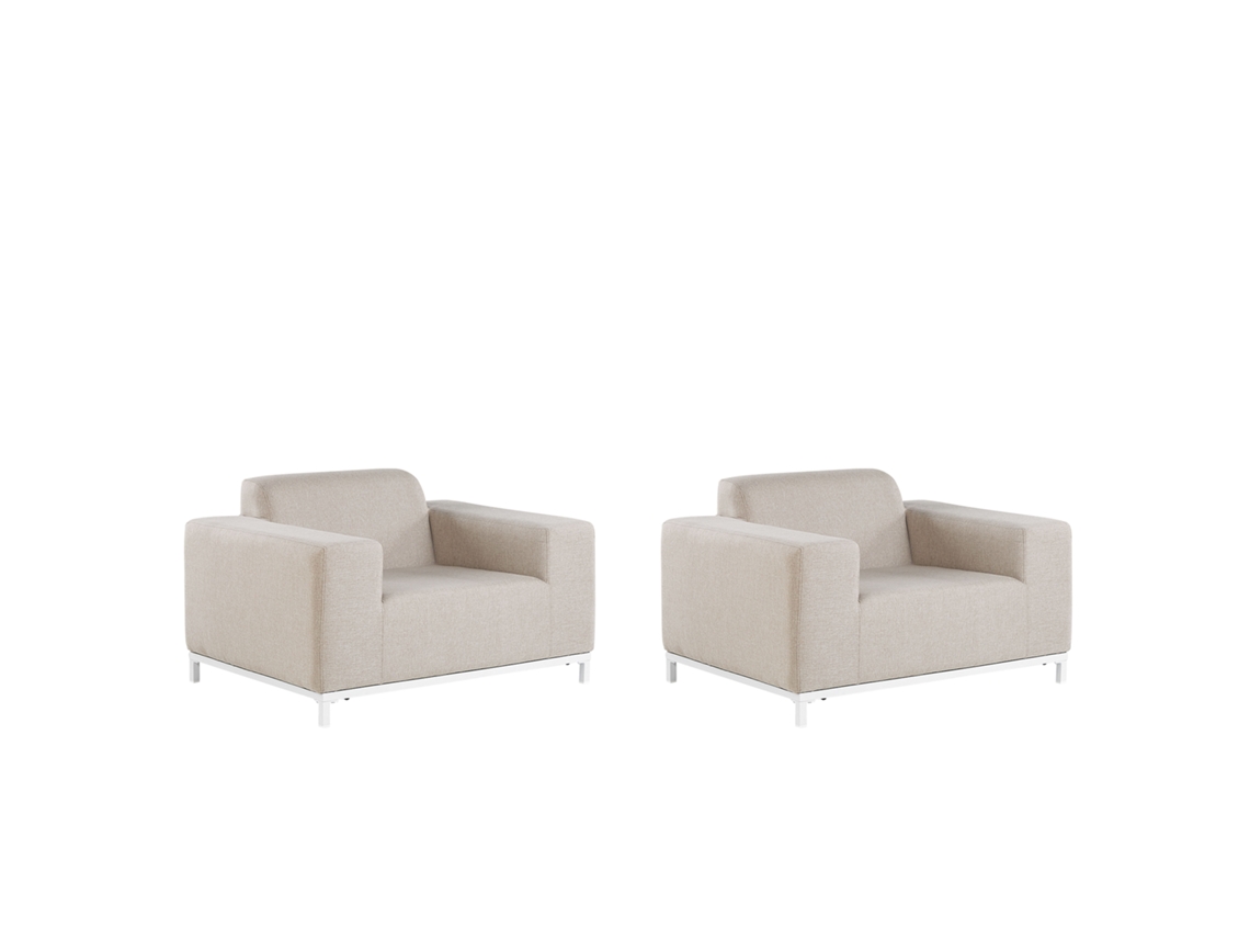 Sillón BELIANI Rovigo de Poliéster Beige 105x84x68