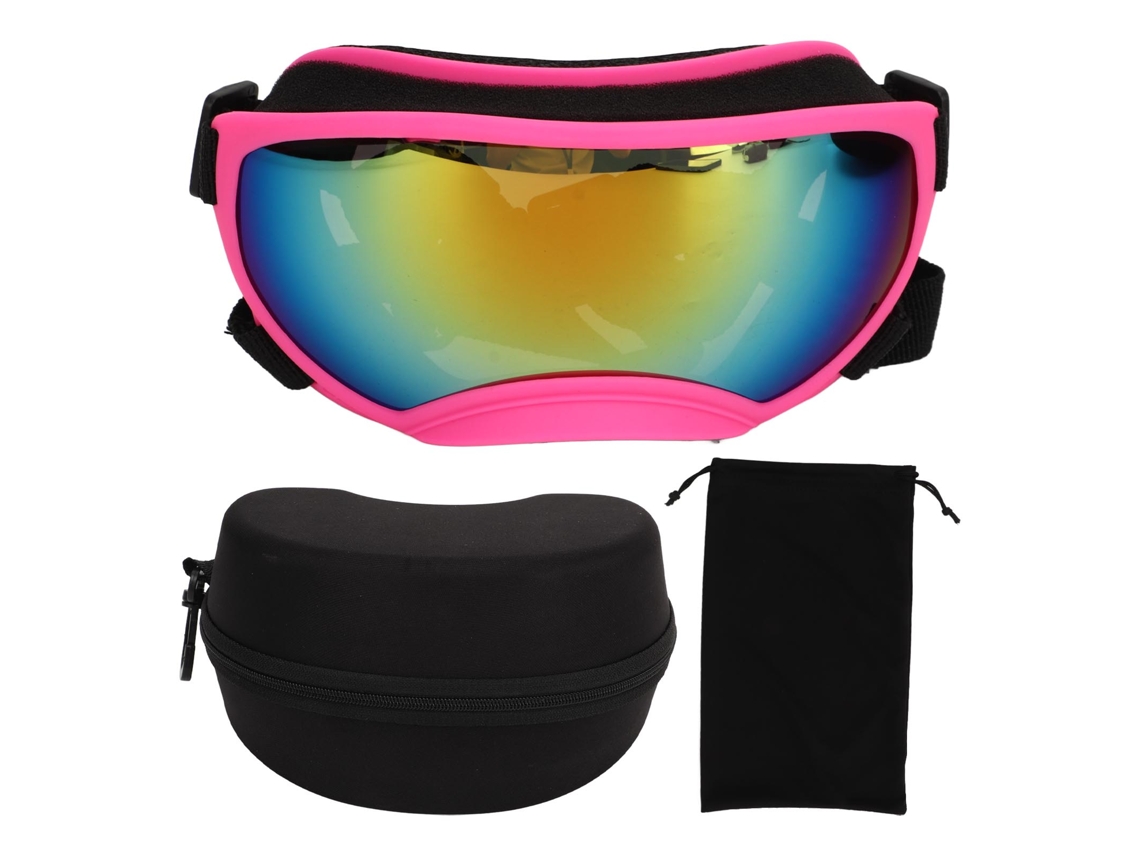 2026-gafas Para Mascotas Con Marco Rosa Lentes Rojas Antiviento Uv Ajustable Para Perros Grandes Al Aire Libre