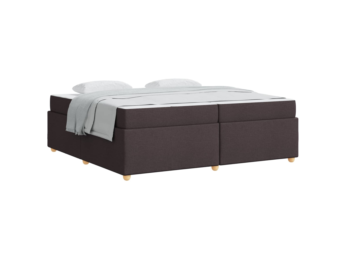 Maison Exclusive - Estructura De Cama Con Colchón Marrón Oscuro 200 X 200 Cm Tela