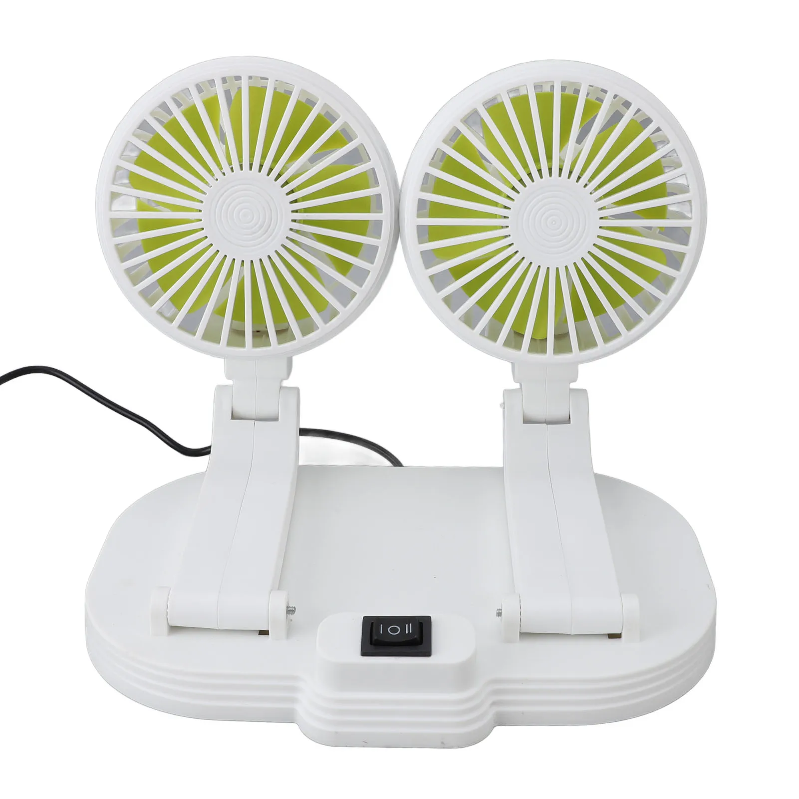 Ventilador Circulador De Aire Para Coche De Doble Cabezal (blanco) Con Alimentación Usb, Circulador De Aire Para Refrigeración Del Salpicadero.