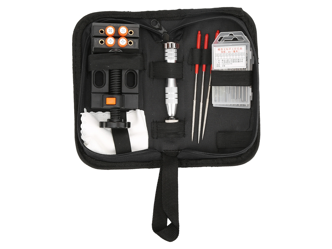 Kit de herramientas para trabajar la madera de 26 piezas con brocas y lijadoras manuales