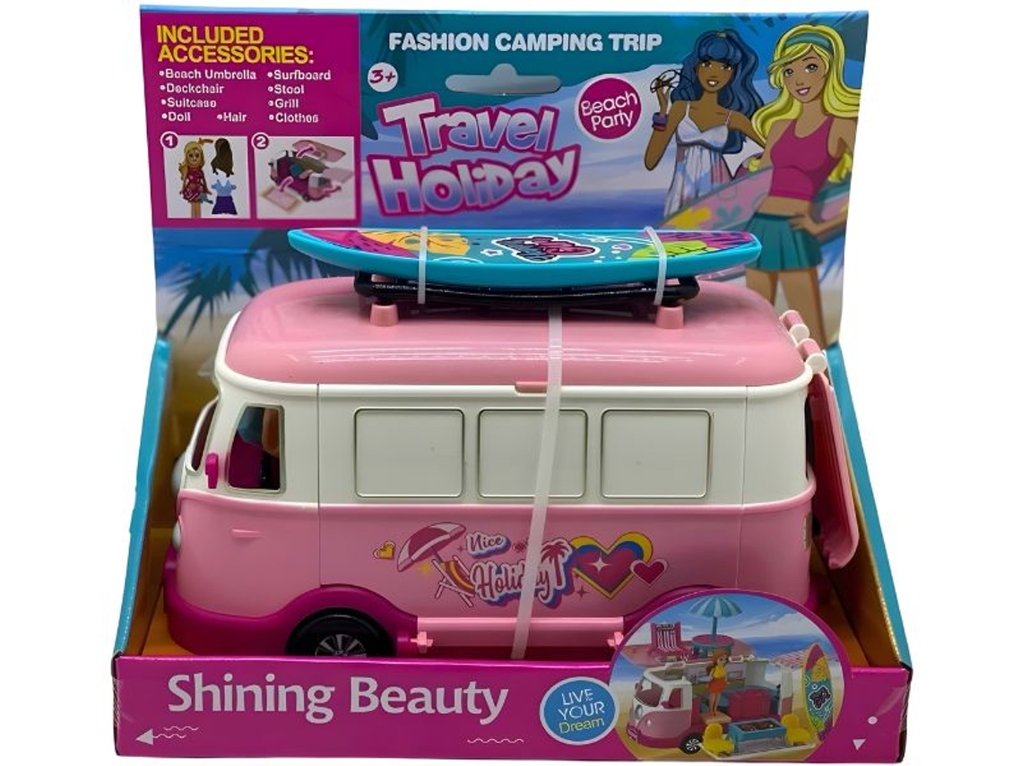 Caravana de surf con accesorios para muñecas | Juguete de camping de simulación | LPM (3 años)