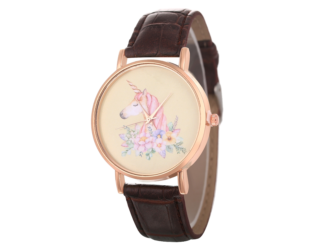 Reloj De Cuarzo Con Correa De Cuero, De Estilo Sencillo Y Moderno Para Jóvenes Amantes Del Café.