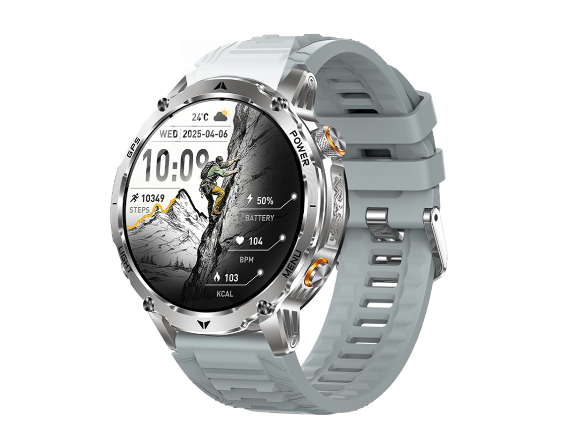 Smartwatch Ak102 (1100 Mah - Gps - Brújula - Llamadas Bluetooth - Ip68 - Plateado)
