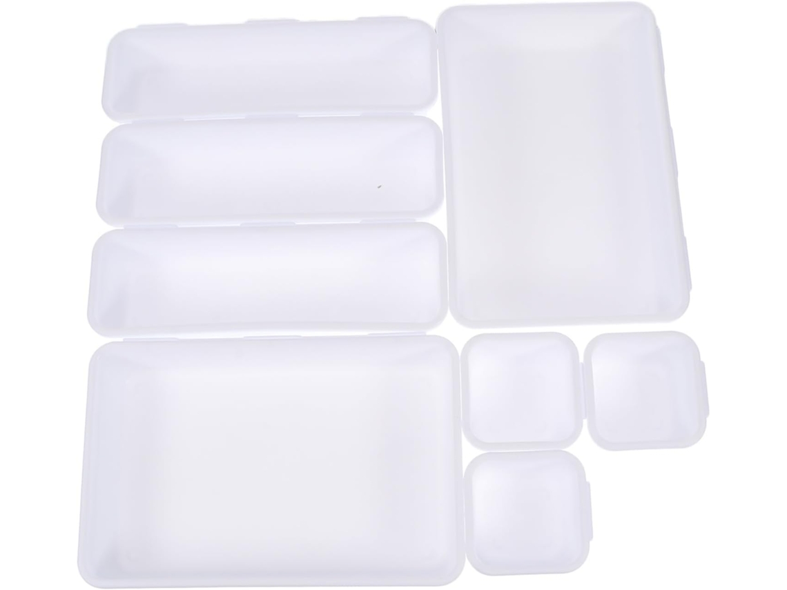 Organizador Cajones Pp Blanco 8 Piezas Almacenamiento Práctico Sencillo Versátil Cocina Dormitorio Oficina