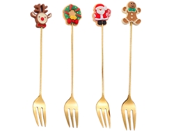 Juego de 4 Cucharas y Tenedores Navideños - Para Decoración RNEMITERY
