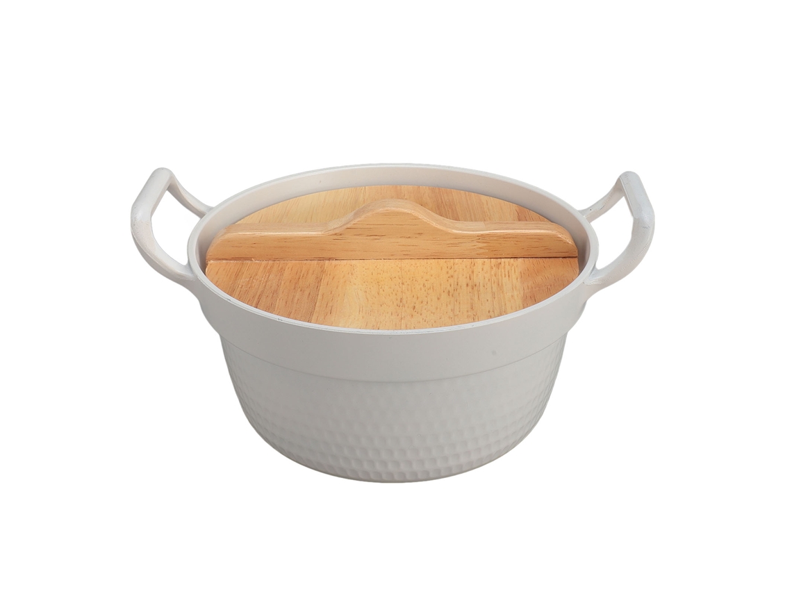 Olla Coreana Para Ramen, De Aleación De Aluminio Antiadherente, Con Tapa De Roble, Ideal Para El Hogar, Acampadas Y Viajes.