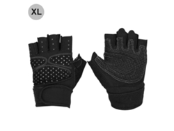 Guantes de levantamiento de pesas para entrenamiento, gimnasio, fitness, deportes, ejercicio, negro, XL