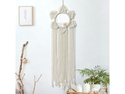 2026-espejo De Pared Con Macramé Y Flecos Decorativo Boho, Para Apartamento Y Dormitorio Linjou