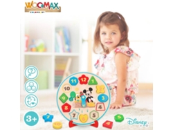 Juguete de Madera WOOMAX Reloj de para niños Disney (30x30x2 cm - 3 años)