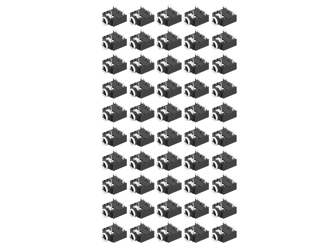 50 Unidades De Conector Interno Para Auriculares Estéreo De 3,5 Mm Y 5 Pines Pj-307
