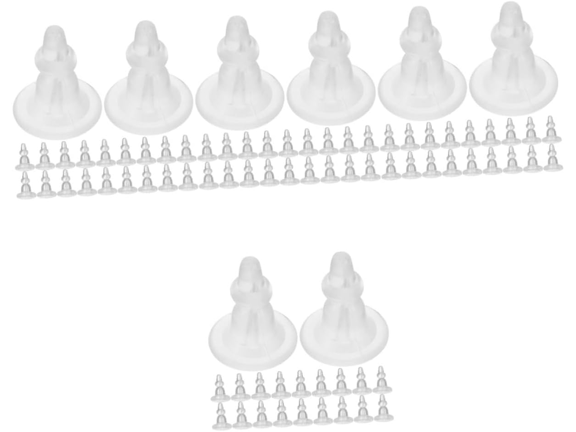 Nuobesty 200 Peças Tampões De Ouvido De Silicone Transparentes Para Acessórios De Brincos
