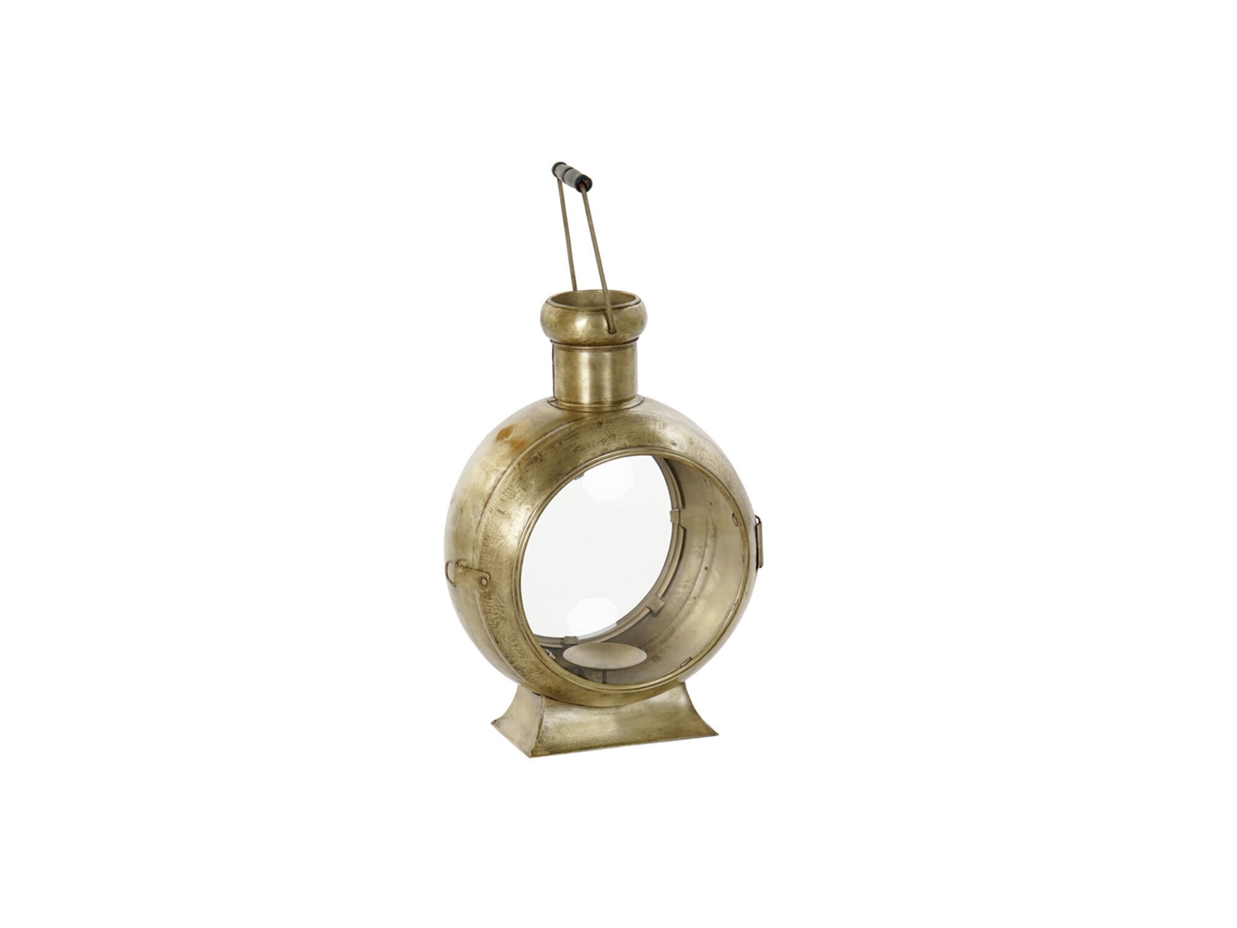 Farola Metal Cristal Dorado 34x20x46cm