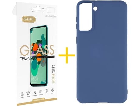 Carcasa + Protector de Pantalla para Samsung Galaxy S22 Plus 5G ACCETEL Azul