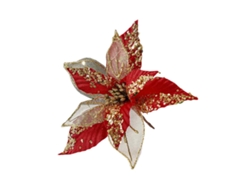 Adornos navideños de flor de magnolia con purpurina RNEMITERY