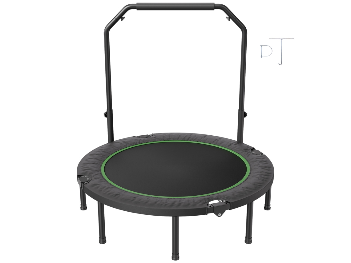 Mini trampolín de fitness plegable Succebuy de 52 pulgadas con asa para adultos