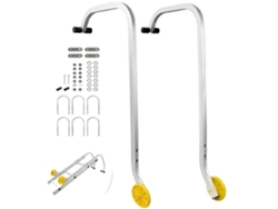 Todeco Gancho de Techo para Escalera, Portátil, Barra en T con Agarre de Goma, Material de Aleación de Aluminio, Carga Máxima 330 libras