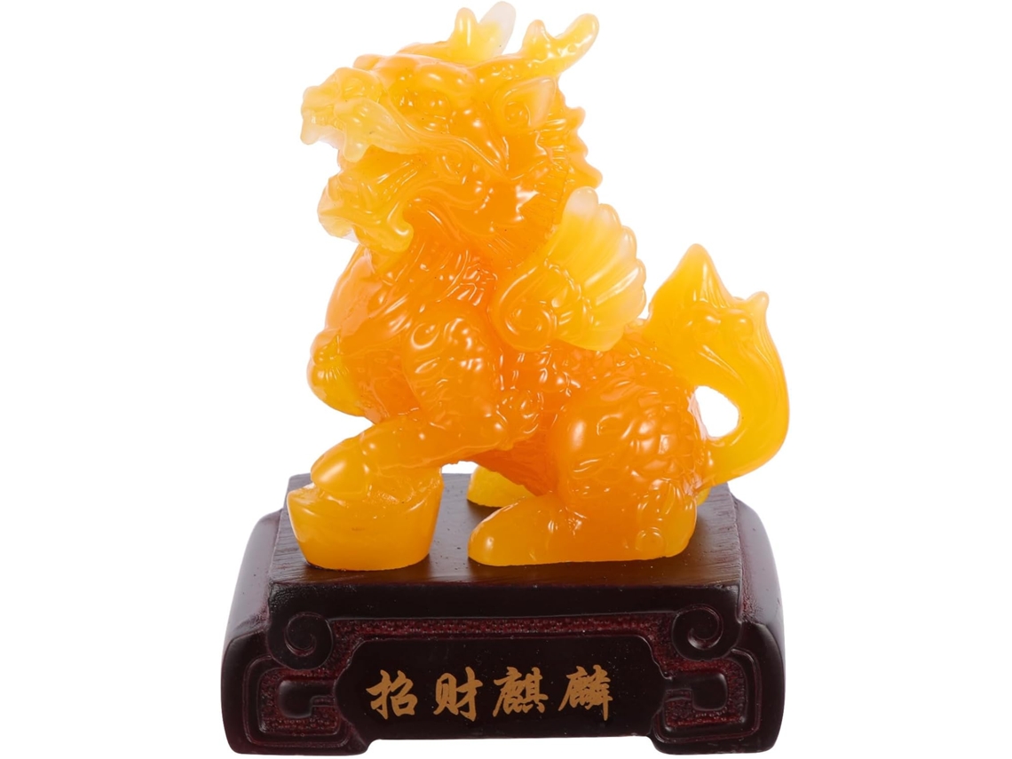 Figura Decorativa Ligera Resistente Plana Resina Amarilla Regalo Madre Decoración Hogar Amantes Cultura China