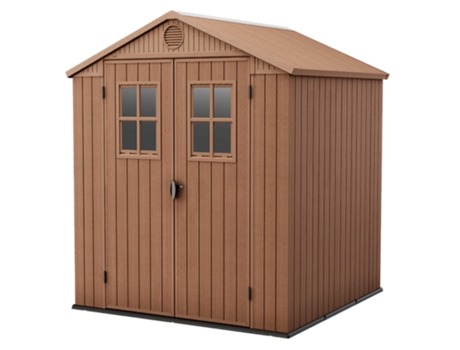Caseta de Jardín de Resina KETER Darwin 6x6 En El (De Almacenamiento - Shed Building - Almacenamiento de Troncos - Acero Metal Madera)