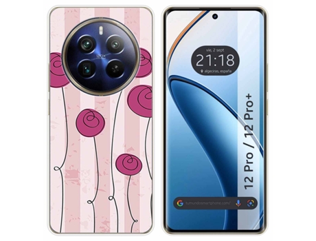 Funda Diseño Flores para Realme 12 Pro 5G / 12 Pro Plus 5G TUMUNDOSMARTPHONE Silicona Vintage Multicolor