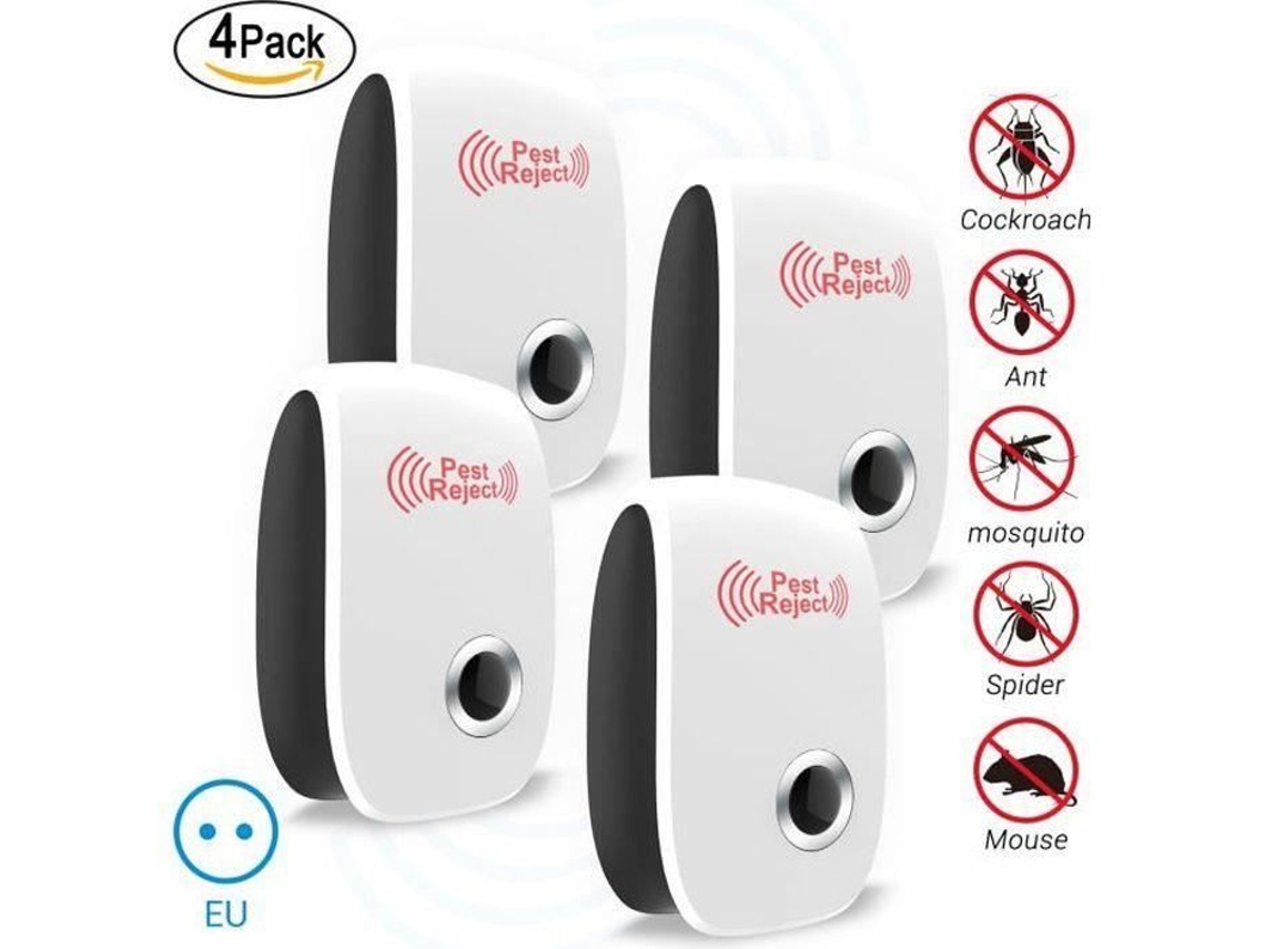 4 X Repelente De Insetos Ultrassônico Eletrônico Anti-Pragas E Ratos Para Anti-Roedores Mosquitos Baratas E Di85470 