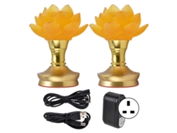 Lámpara LED budista, 3 colores, 2 unidades, enchufe británico, 100-240 V