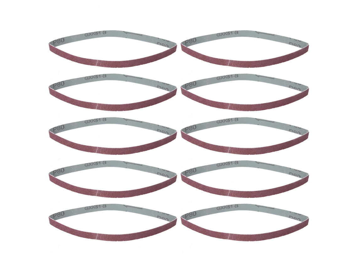 10 Unidades De Cinta Abrasiva De Lijado Gxk51-b De 457x13 Mm, De Óxido De Aluminio, Para Pulir Y Lijar.