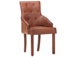 Maison Exclusive - Sillas De Comedor 4 Unidades Cuero De Cabra Auténtico Marrón
