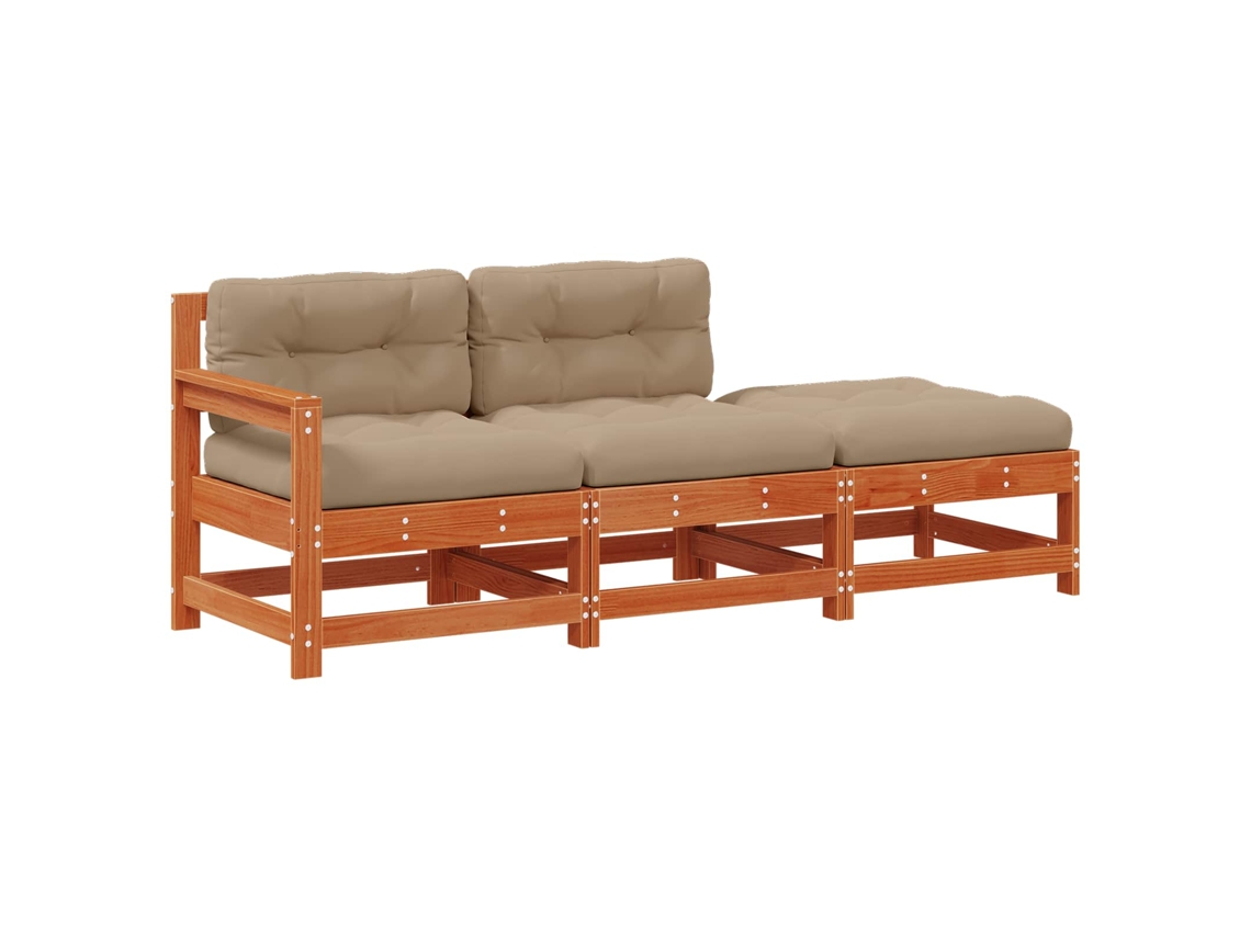 Maison Exclusive - Unidades De Sofá Seccional Marrón Cera 190 X 62 X 70,5 Cm