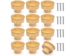 12 Tiradores De Muebles De Ratán De Madera Natural Para Cajones Youther Y