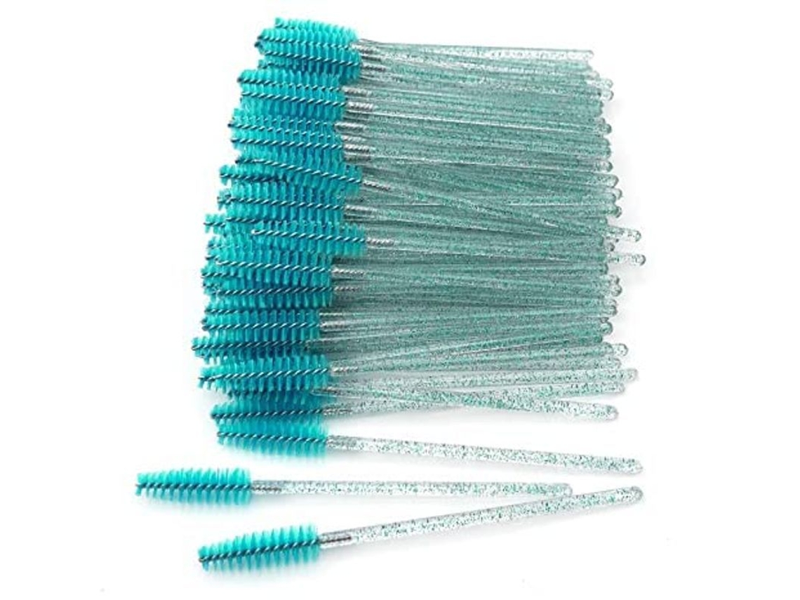 50 Cepillos Desechables Para Pestañas Y Cejas, Aplicador De Rímel, Herramienta De Extensión - Azul